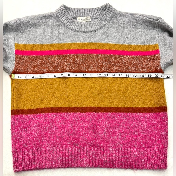 Lou & Grey for LOFT Multicolor Striped Crew Neck Colorful Women’s Sweater - Picture 5 of 16
